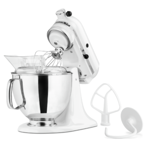 KitchenAid - 5 Quarts Tilt-Head Mixer in White - KSM150PSWH