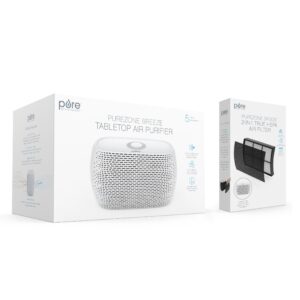 PureZone Breeze Tabletop Air Purifier & Replacement Filter Bundle